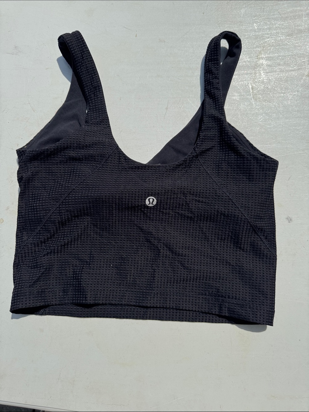 lululemon athletica Black Waffle Texture Crop Sports Bra